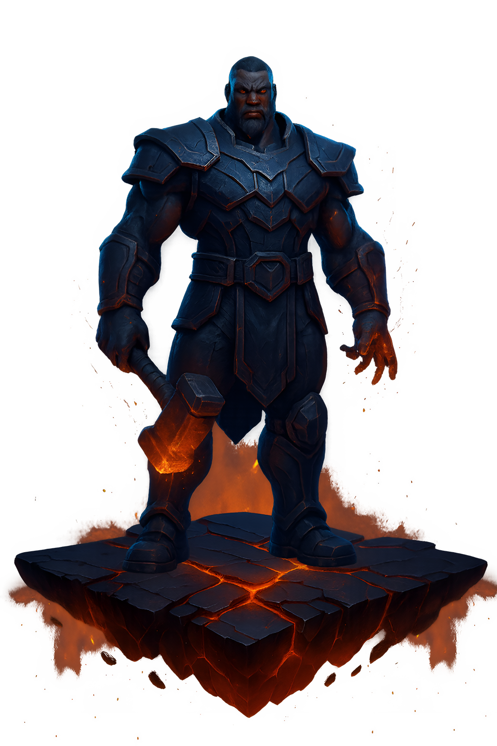 Ogum — Executor Agent, em armadura índigo e ferro